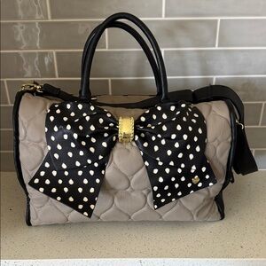 Betsey Johnson Heart Quilted Bow Weekender